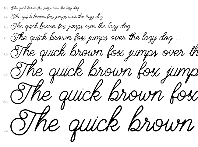 Brayden Script font waterfall